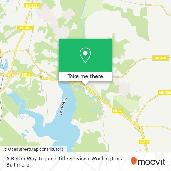 A Better Way Tag and Title Services, 5463 Southern Maryland Blvd map