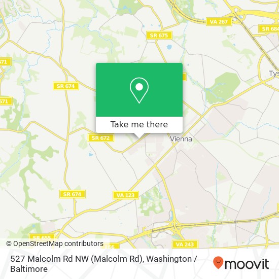 527 Malcolm Rd NW (Malcolm Rd), Vienna, VA 22180 map