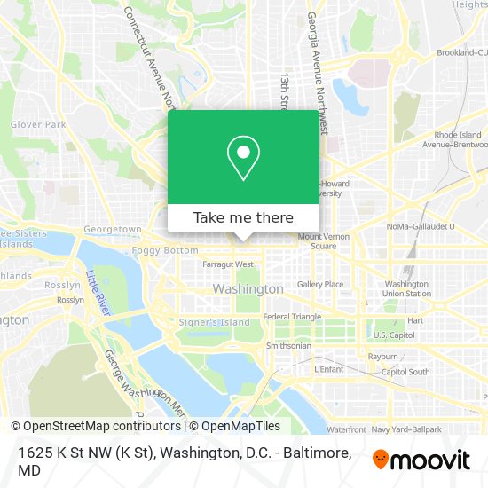 Mapa de 1625 K St NW