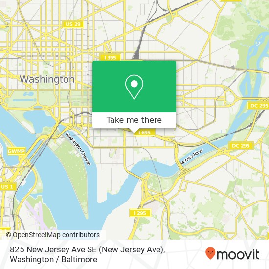 Mapa de 825 New Jersey Ave SE (New Jersey Ave), Washington, DC 20003