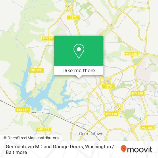 Mapa de Germantown MD and Garage Doors, 13437 Burnt Woods Pl