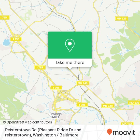 Mapa de Reisterstown Rd (Pleasant Ridge Dr and reisterstown), Owings Mills, MD 21117