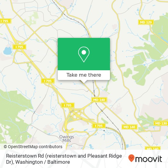 Mapa de Reisterstown Rd (reisterstown and Pleasant Ridge Dr), Owings Mills, MD 21117
