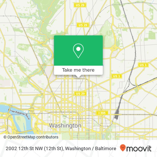 Mapa de 2002 12th St NW (12th St), Washington, DC 20009