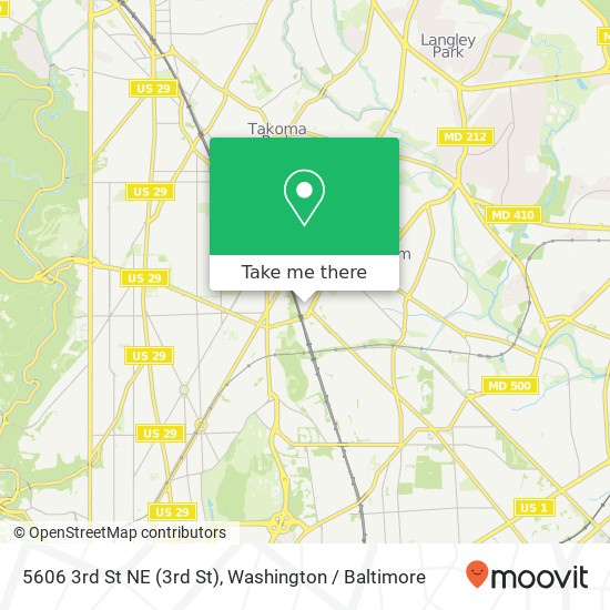 Mapa de 5606 3rd St NE (3rd St), Washington, DC 20011