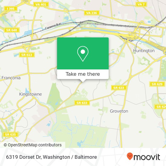 Mapa de 6319 Dorset Dr, Alexandria, VA 22310