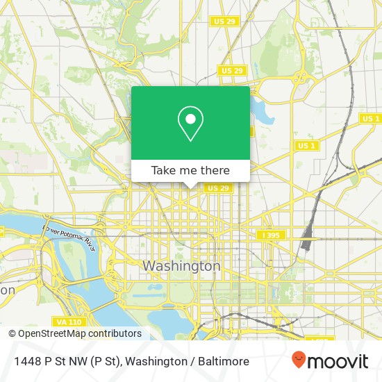 Mapa de 1448 P St NW (P St), Washington, DC 20005