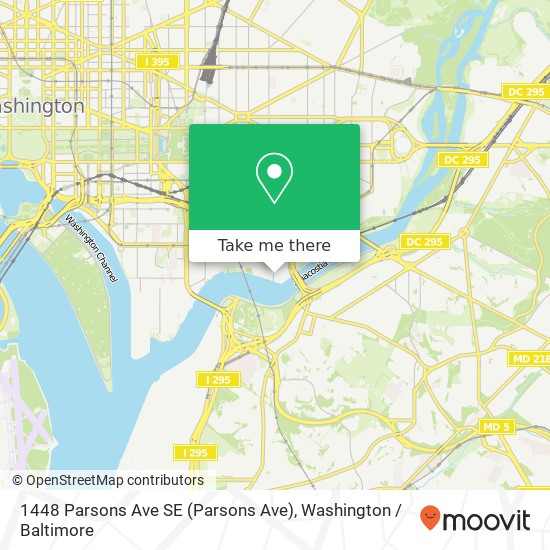 Mapa de 1448 Parsons Ave SE (Parsons Ave), Washington Navy Yard, DC 20374