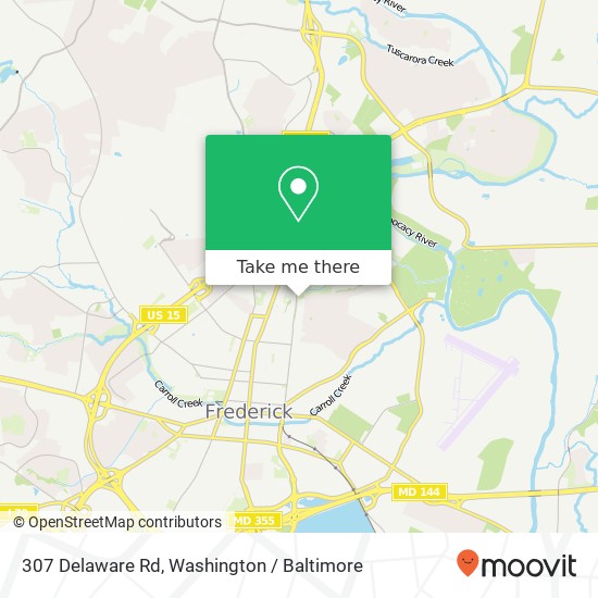 Mapa de 307 Delaware Rd, Frederick, MD 21701