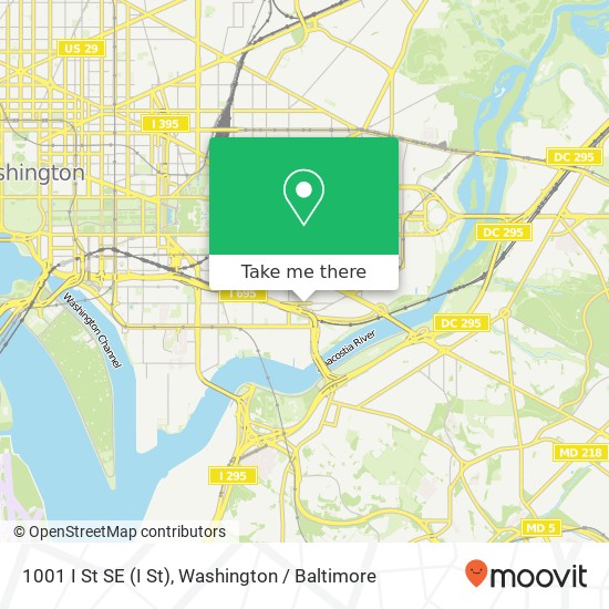 Mapa de 1001 I St SE (I St), Washington, DC 20003