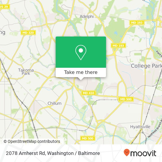 Mapa de 2078 Amherst Rd, Hyattsville (HYATTSVILLE), MD 20783