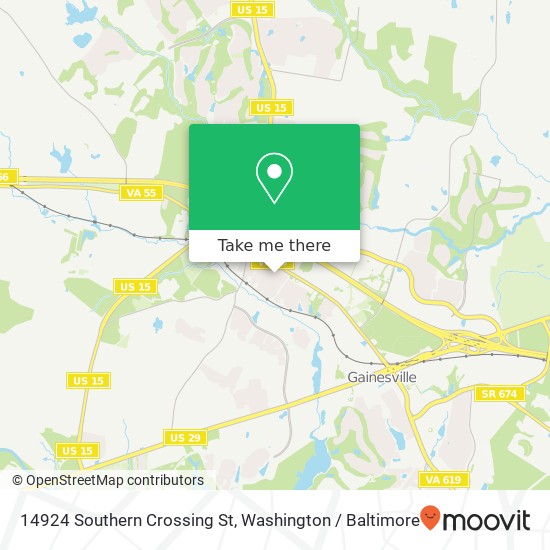 Mapa de 14924 Southern Crossing St, Haymarket, VA 20169