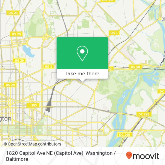 Mapa de 1820 Capitol Ave NE (Capitol Ave), Washington, DC 20002