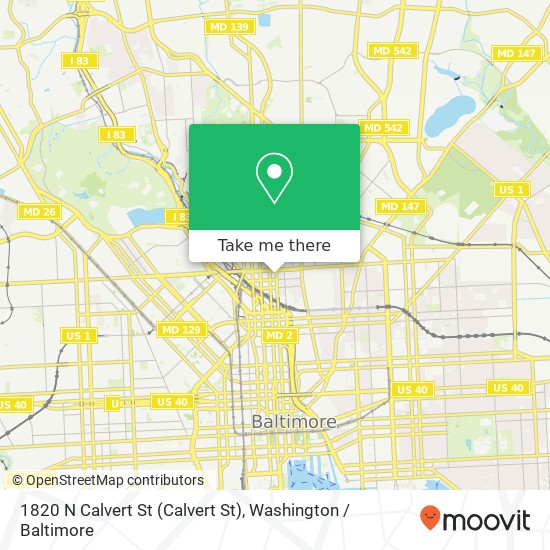 Mapa de 1820 N Calvert St (Calvert St), Baltimore, MD 21202