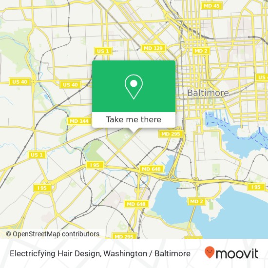 Mapa de Electricfying Hair Design, 1372 Washington Blvd