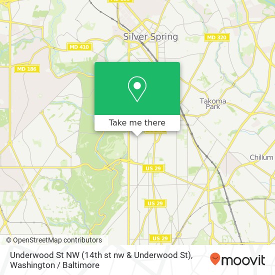 Mapa de Underwood St NW (14th st nw & Underwood St), Washington, DC 20012