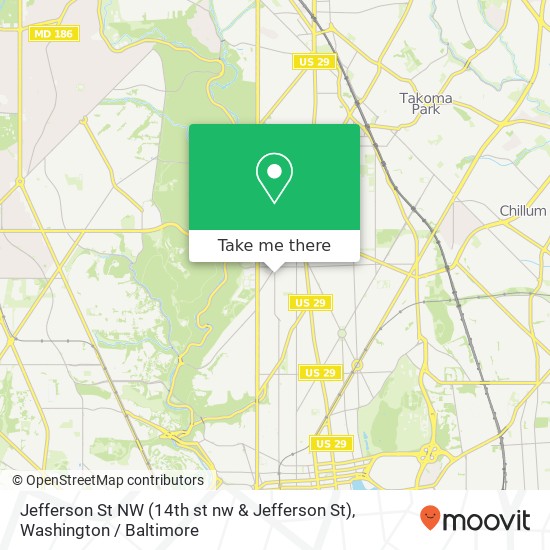 Mapa de Jefferson St NW (14th st nw & Jefferson St), Washington, DC 20011