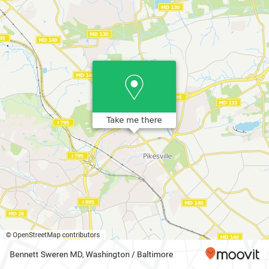 Bennett Sweren MD, 1700 Reisterstown Rd map