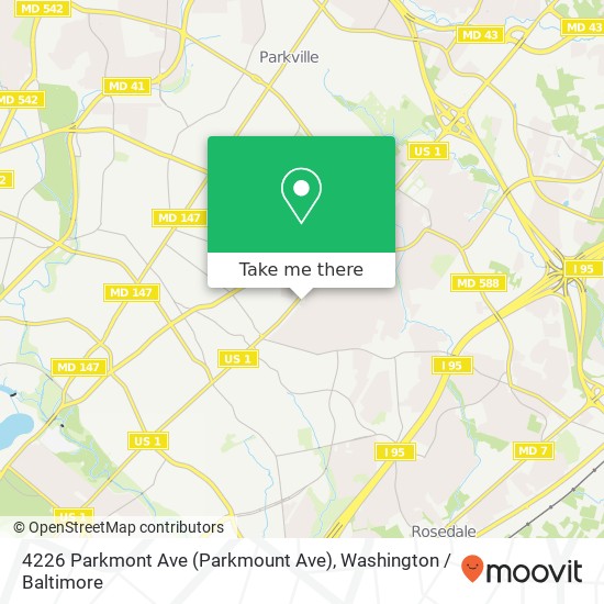 4226 Parkmont Ave (Parkmount Ave), Baltimore, MD 21206 map