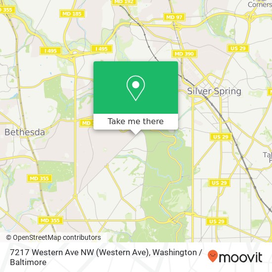 Mapa de 7217 Western Ave NW (Western Ave), Washington, DC 20015