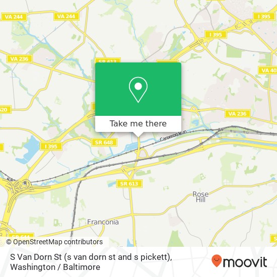 S Van Dorn St (s van dorn st and s pickett), Alexandria (CAMERON STATION), VA 22304 map