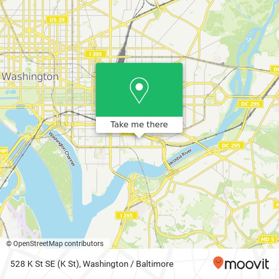 Mapa de 528 K St SE (K St), Washington, DC 20003