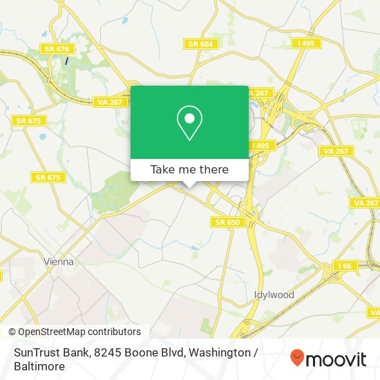 SunTrust Bank, 8245 Boone Blvd map