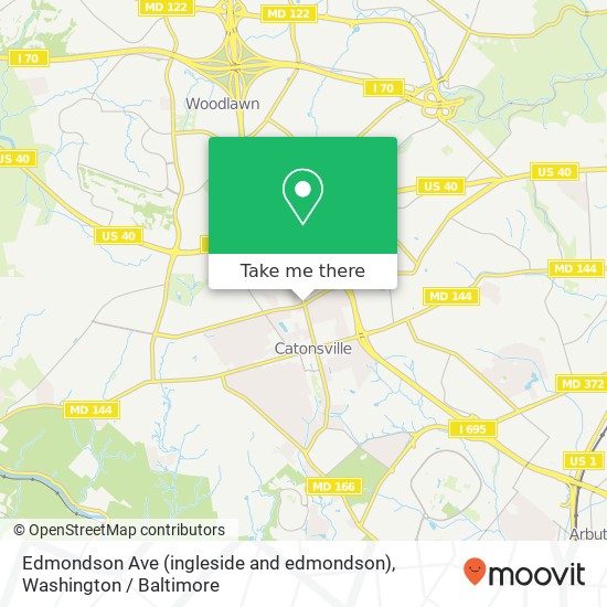 Mapa de Edmondson Ave (ingleside and edmondson), Catonsville (BALTIMORE), MD 21228