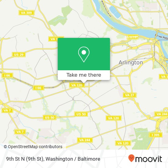 Mapa de 9th St N (9th St), Arlington, VA 22203