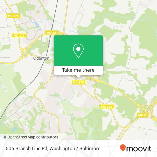 Mapa de 505 Branch Line Rd, Odenton, MD 21113