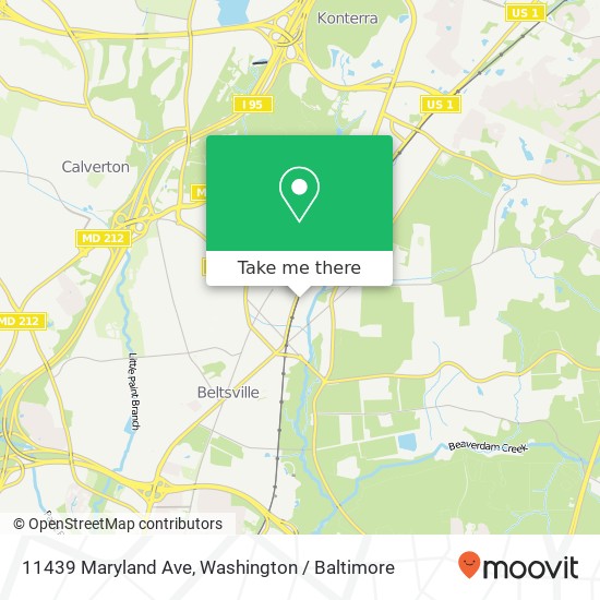 Mapa de 11439 Maryland Ave, Beltsville (BELTSVILLE), MD 20705