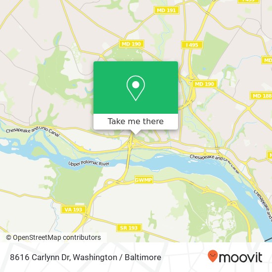 8616 Carlynn Dr, Bethesda, MD 20817 map