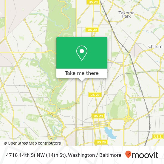 Mapa de 4718 14th St NW (14th St), Washington, DC 20011