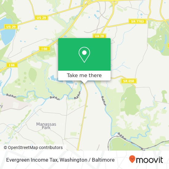 Mapa de Evergreen Income Tax, 7233 Centreville Rd