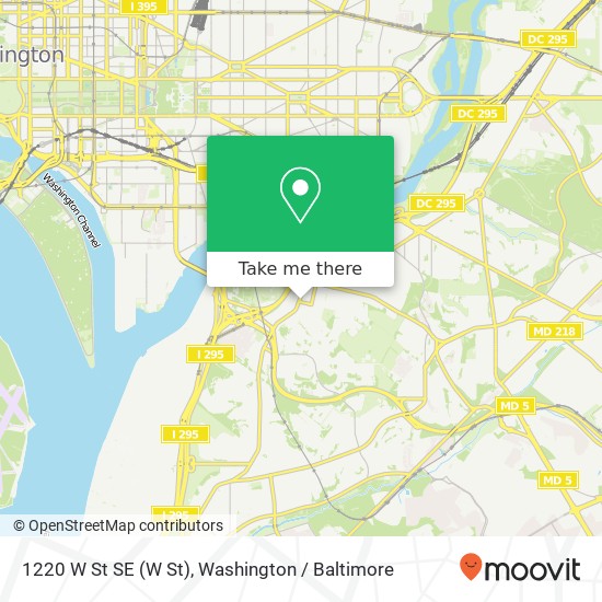 1220 W St SE (W St), Washington, DC 20020 map