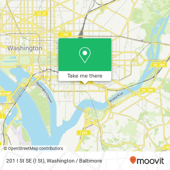 Mapa de 201 I St SE (I St), Washington, DC 20003