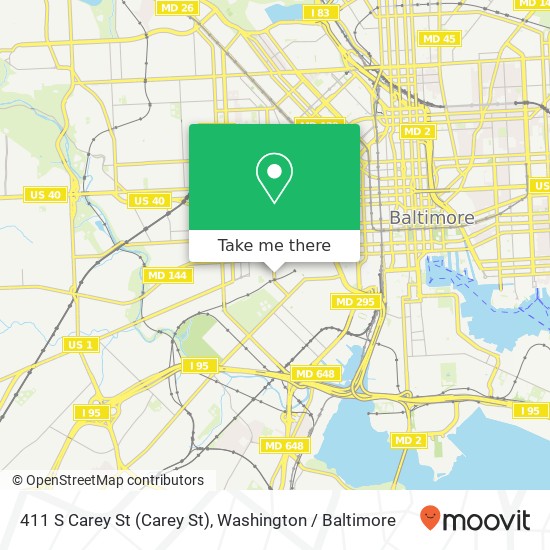 411 S Carey St (Carey St), Baltimore, MD 21223 map