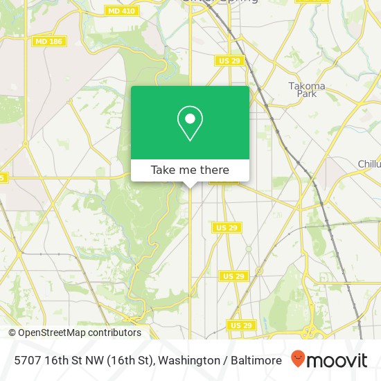 Mapa de 5707 16th St NW (16th St), Washington, DC 20011