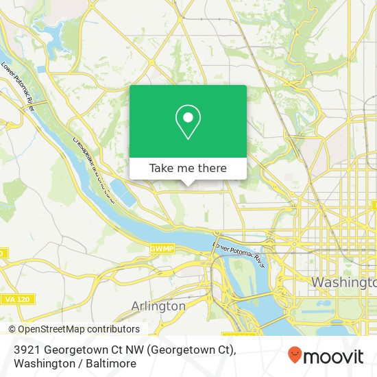 Mapa de 3921 Georgetown Ct NW (Georgetown Ct), Washington, DC 20007