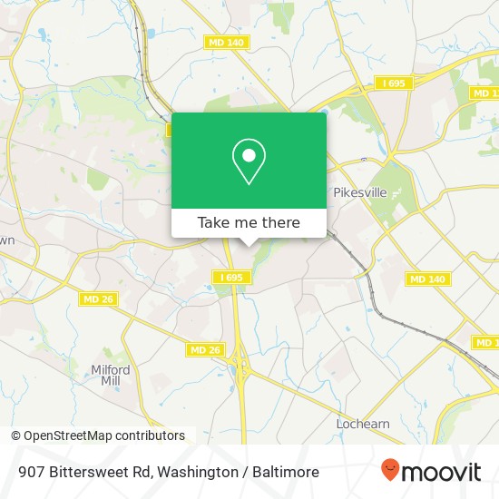 Mapa de 907 Bittersweet Rd, Pikesville, MD 21208