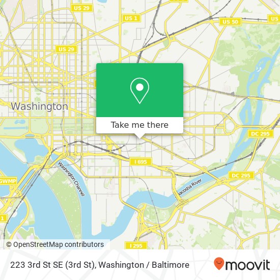Mapa de 223 3rd St SE (3rd St), Washington, DC 20003