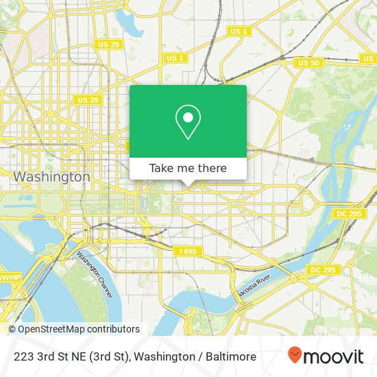 Mapa de 223 3rd St NE (3rd St), Washington, DC 20002