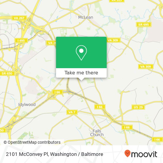 Mapa de 2101 McConvey Pl, Falls Church, VA 22043