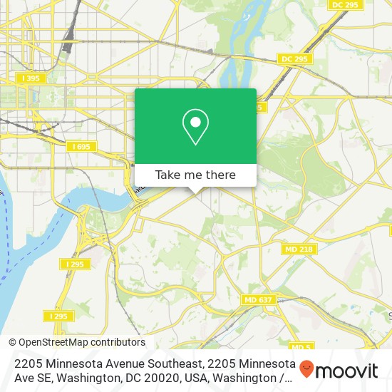 2205 Minnesota Avenue Southeast, 2205 Minnesota Ave SE, Washington, DC 20020, USA map