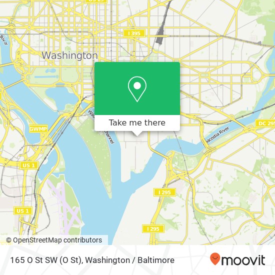 Mapa de 165 O St SW (O St), Washington, DC 20024