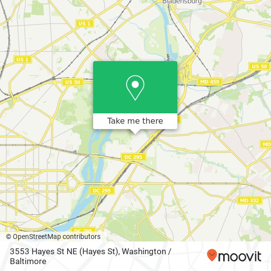 Mapa de 3553 Hayes St NE (Hayes St), Washington, DC 20019