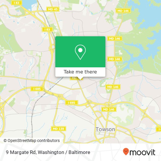 Mapa de 9 Margate Rd, Lutherville Timonium, MD 21093