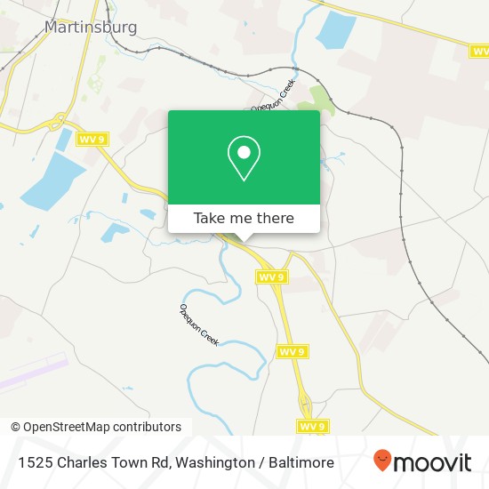 Mapa de 1525 Charles Town Rd, Martinsburg, WV 25405