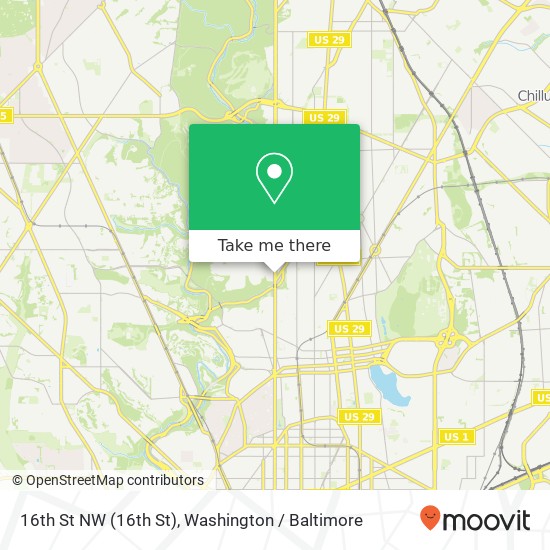 Mapa de 16th St NW (16th St), Washington, DC 20011