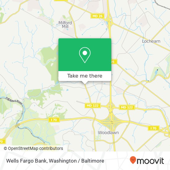 Mapa de Wells Fargo Bank, 2339 N Rolling Rd